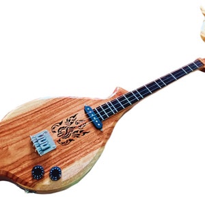 Isarn Acoustic Electric Phin 3 Strings, Thai Lao Guitar Musical Instrument, Traditional Classical Thai Musical Pin112