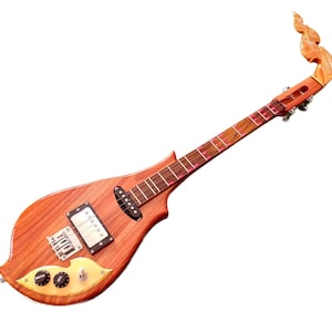 Isarn Electric Phin 3 Strings, Thai Lao Guitar Musical Instrument, Thailand Traditional Classical Musical Pin101