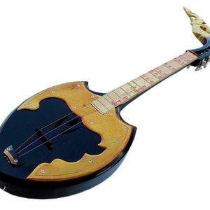 Isarn Acoustic Phin 3 Strings, Thai Lao Guitar Musical Instrument, Traditional Thai Musical Pin26