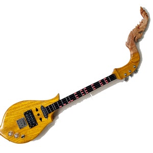 Isarn Acoustic Electric Phin 3 Strings, Thai Lao Guitar Musical Instrument, Thailand Traditional Classical Musical Pin124