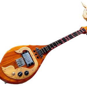 Isarn Acoustic Electric Phin 3 Strings, Thai Lao Guitar Musical Instrument, Thailand Traditional Classical Musical Pin107