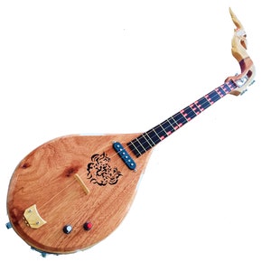 Isarn Acoustic Electric Phin 3 Strings, Thai Lao Guitar Musical Instrument, Traditional Classical Thai Musical Pin115