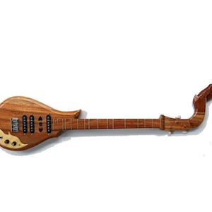 Isarn Acoustic Electric Phin 3 Strings, Thai Lao Guitar Musical Instrument, Traditional Thai Musical Pin48