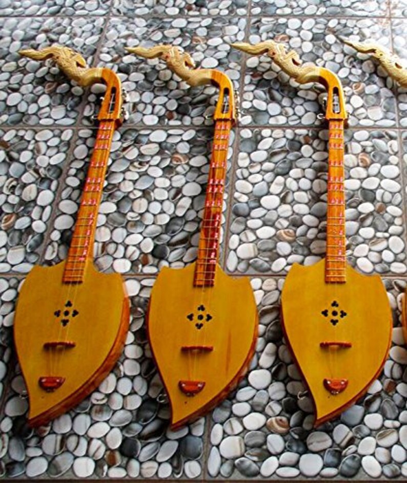 Isarn Acoustic Phin 3 Strings Thai Lao Guitar Musical Etsy