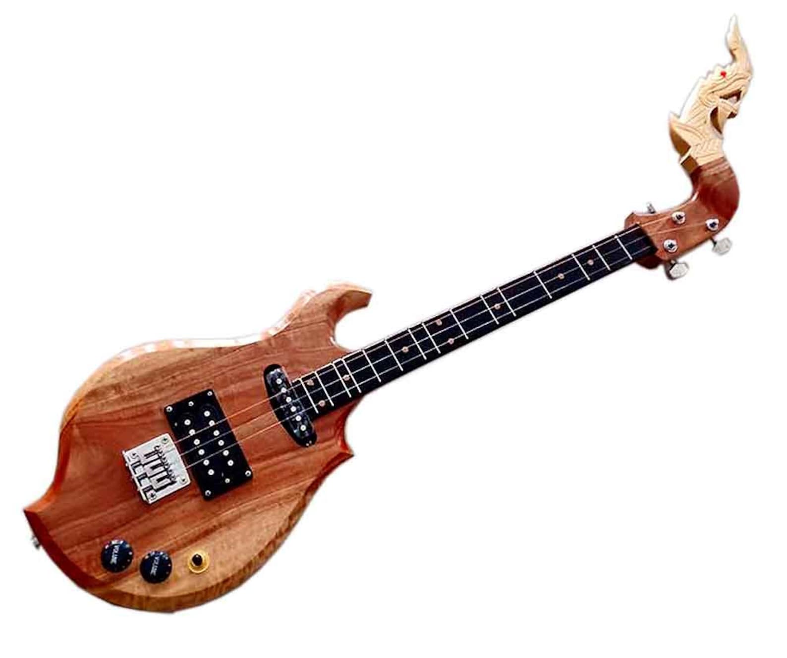 Isarn Electric Phin 3 Strings, Thai Lao Guitar Musical Instrument, Traditional Thai Musical