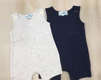 Navy Boys Sleeveless Rompers Blank, Super Cute, These are Great for Monogram or Name Unisex Boys or Girls Romper 3M 6M 9M 12M 18M 24M