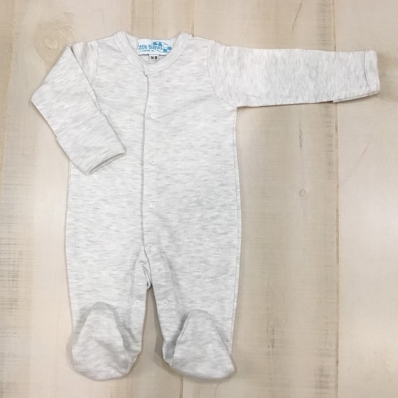 Heather Gray Sleeper Blank - Baby Embroidery Blanks NB 3M 6M 9M Footies Unisex Il_570xn