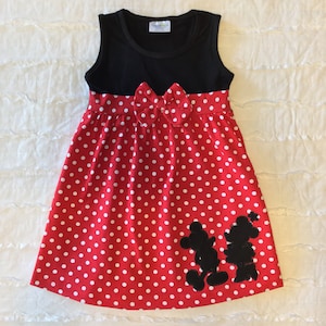 Inspired Minnie Mouse dress in Red Polka Dots Blank or Monogrammed Cute Girls Disney Vacation Dress or Birthday 6M 9M 12M 18M  2T 3T 4T 5T