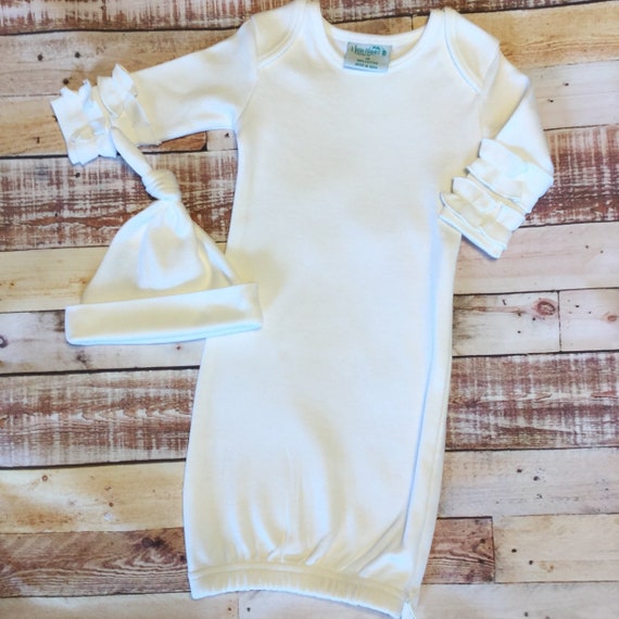 white newborn gown