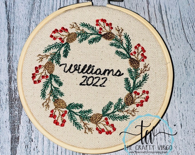 Personalized Embroidered Family Name Christmas Ornament/Custom Embroidered Keepsake Ornament/ Personalized ornament/