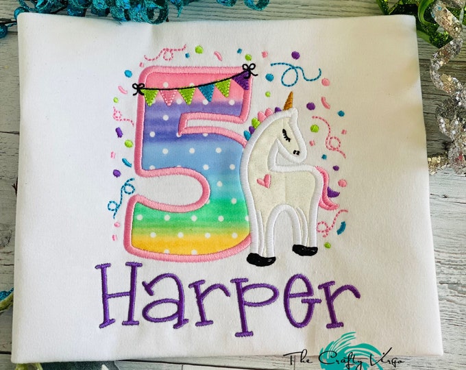 Glitter Unicorn Birthday shirt/Sparkly Birthday shirt/ Girly Unicorn Birthday/Unicorn Birthday Shirt/Girls Birthday/Birthday Princess shirt