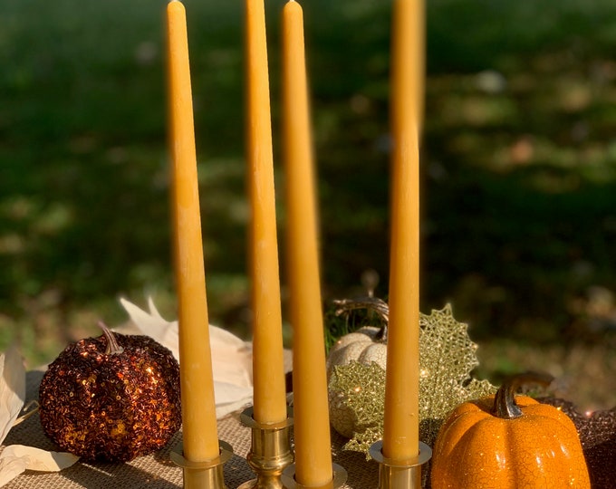 100% Local Organic Georgia Beeswax 12" Taper Candles set of 2