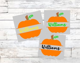 Pumpkin First Name Decal / pumpkin Vinyl Decal / phone decal /cup decal /laptop decal / car decal/Halloween decal