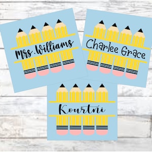 Pencil Decal /pencil First Name Vinyl Decal / phone decal /cup decal /laptop decal / car decal