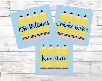 Pencil Decal /pencil First Name Vinyl Decal / phone decal /cup decal /laptop decal / car decal