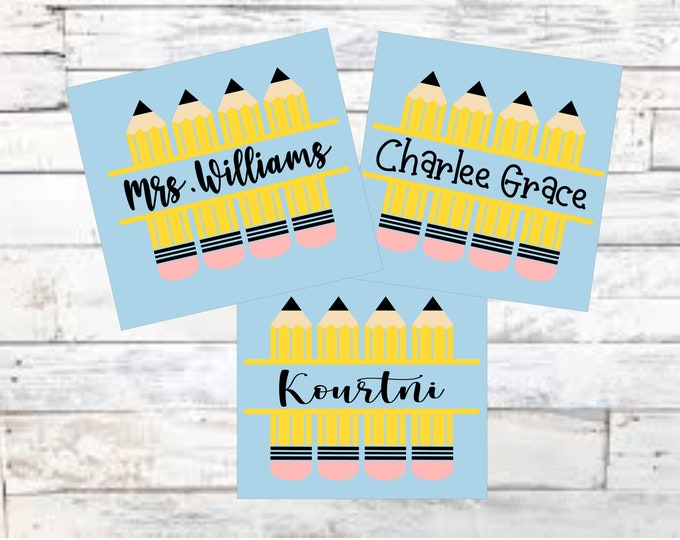 Pencil Decal /pencil First Name Vinyl Decal / phone decal /cup decal /laptop decal / car decal