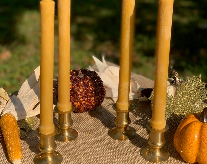 Set of 2-10"- 100% Local Organic Beeswax "Colonial" Taper Candles