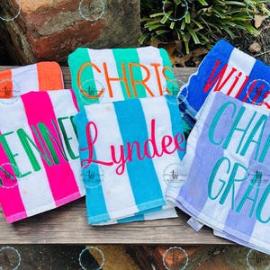 Custom embroidered Beach Towel with name / embroidered beach towel with name/ Personalized pool towel/personalized graduation gift