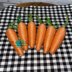Easter Jute twine carrots/ mini tiered tray decor/ Farmhouse decor/ Easter tiered tray decor/carrot Easter decor/ Easter carrot decor