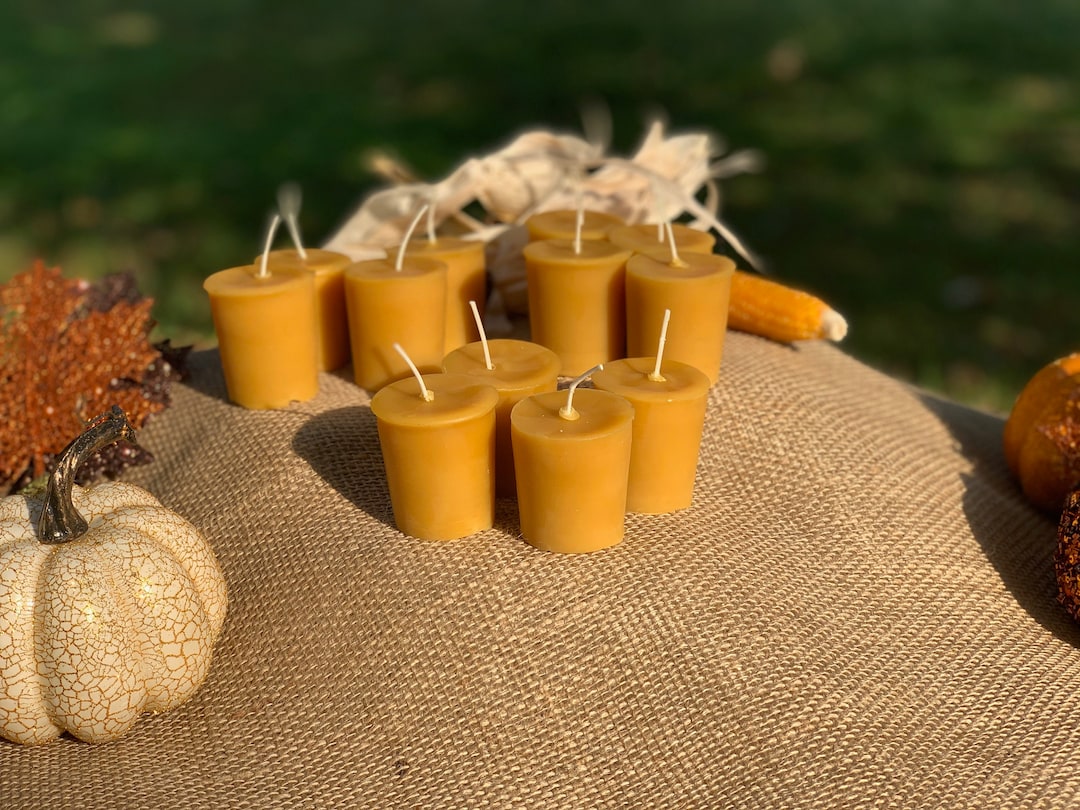 100 Organic Beeswax Votive Candle Set of 6 Etsy