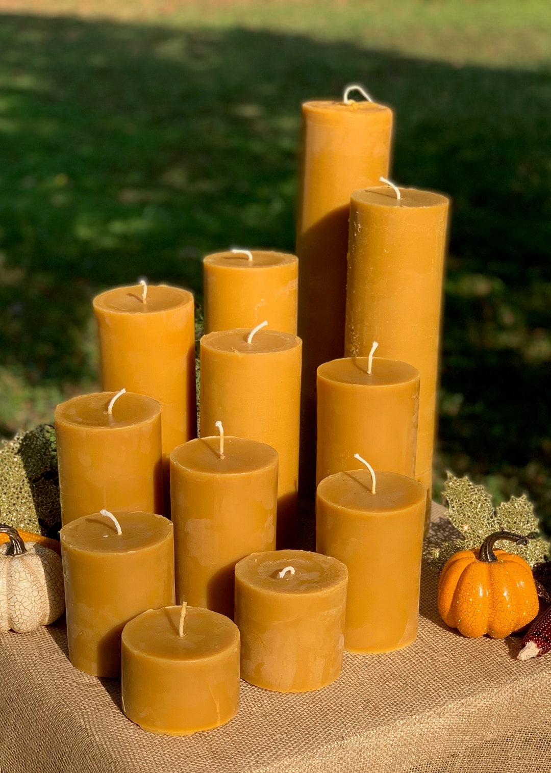 4inchxtra Tall 100 Pure Beeswax Pillar Candle/tall Natural Candles