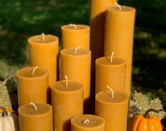 4inch-xtra tall 100% pure Beeswax Pillar Candle/tall natural candles/extra tall candles/extra tall organic candles/seamless candles