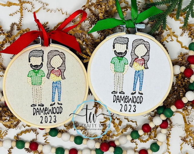 Personalized Family Christmas Ornament/Embroidered Keepsake Ornament/ Personalized ornament/Custom Family Ornament/Keepsake holiday ornament