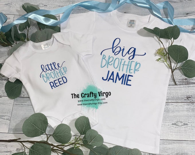 Embroidered Personalized Sibling Shirt SET/Big Brother/Little Brother/Personalized Shirt/embroidered shirt/embroidered custom shirt/brothers