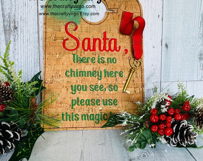 Christmas door hanger with magic key for Santa/ door hanger/ Christmas door hanger/Personalized door hanger