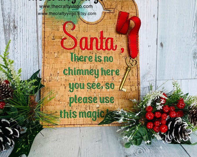 Christmas door hanger with magic key for Santa/ door hanger/ Christmas door hanger/Personalized door hanger