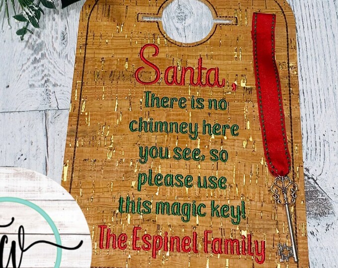 Personalized Christmas door hanger with magic key for Santa/ door hanger/ Christmas door hanger/Personalized door hanger