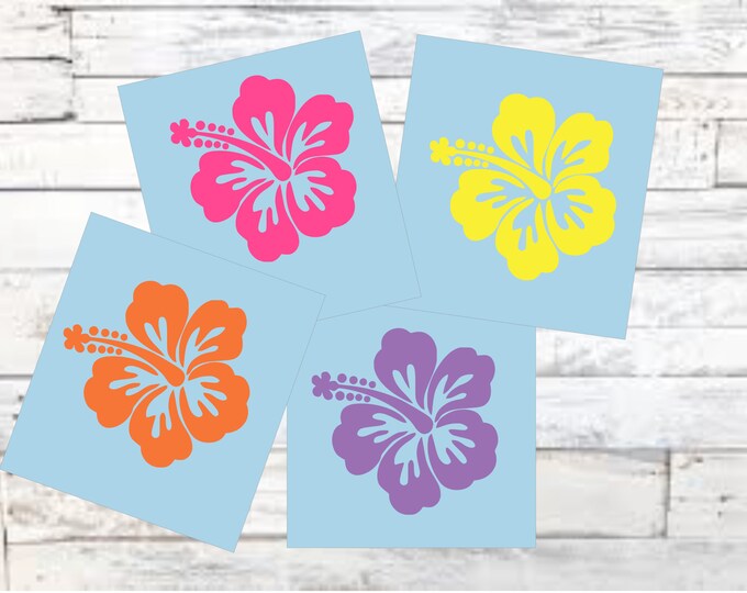 hibiscus Flower Decal/ phone decal /cup decal /laptop decal / car decal/Flower Decal/