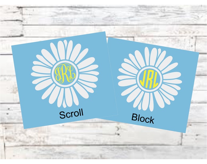 Daisy Monogram / phone decal /cup decal /laptop decal / car decal