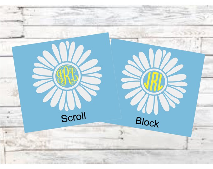 Daisy Monogram / phone decal /cup decal /laptop decal / car decal