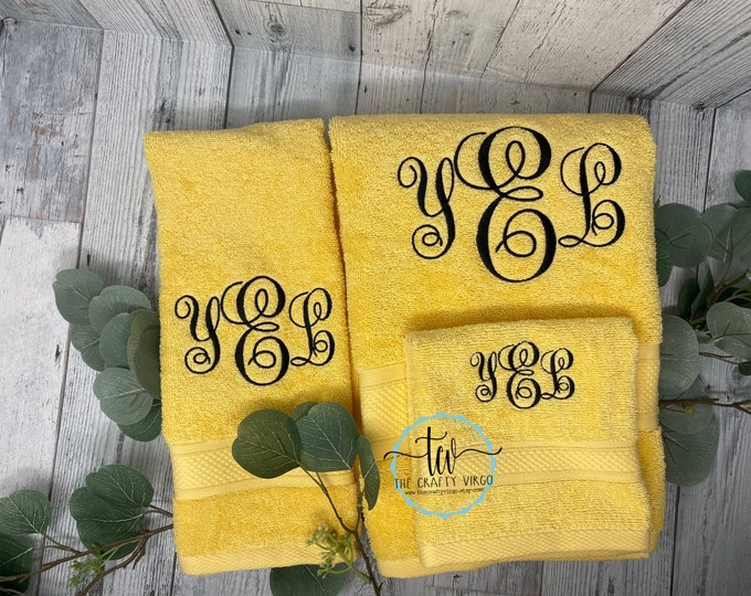 Personalized 100% Turkish Cotton Bath Towel Set/ Wedding Gift/ Monogramed Gift/ Monogramed Towel Set/ Monogramed Bathroom Towel set/