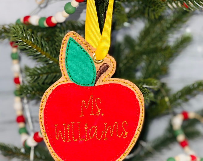 Teacher Christmas Ornament/teacher gift/teacher appreciation/teacher ornament/teacher apple ornament/personalized teacher Christmas ornament