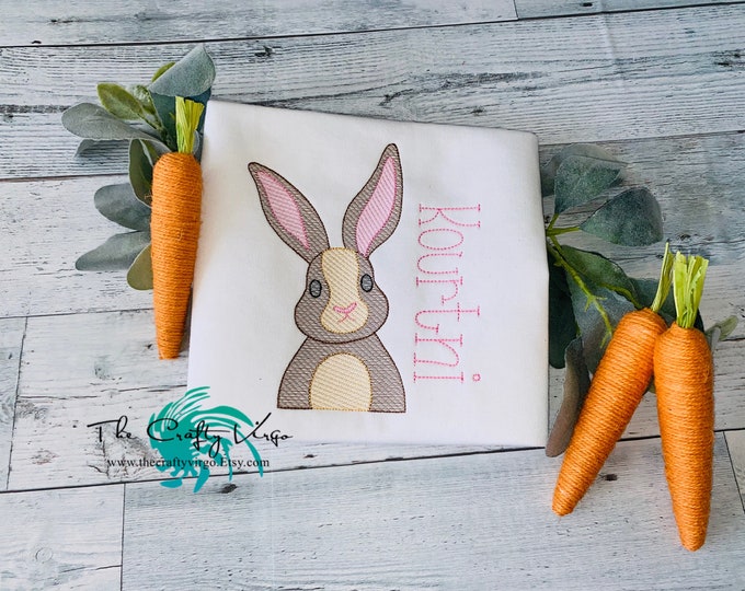 Girls Easter Embroidered Personalized Shirt/Easter eggs/Personalized Shirt/carrots/easter bunny/embroidered shirt/embroidered custom shirt/