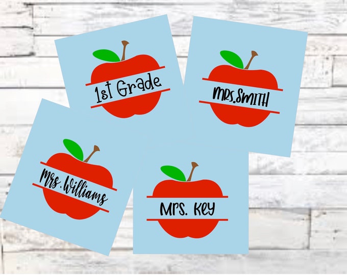 Teacher apple with name decal / phone decal /cup decal /laptop decal / car decal/teachers gift/ teacher appreciation