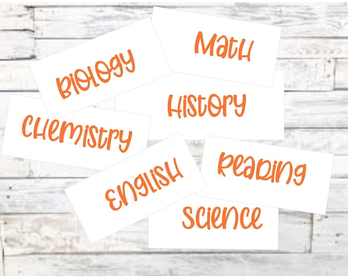 stylish School subject Decal organization for binders or notebooks/school organization/ school decal/ school subjects/ college organization/