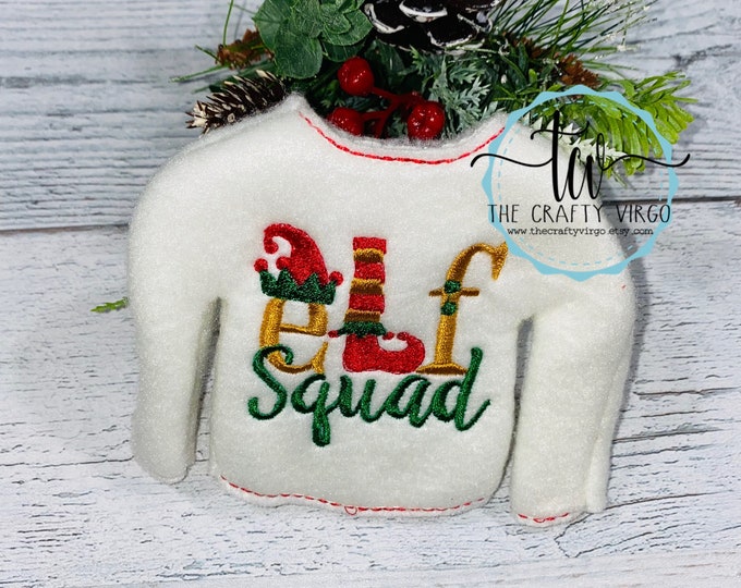 Elf Squad Embroidered Holiday Elf Shirt/Embroidered Holiday Elf shirt/ Holiday Elf Clothing/ Christmas Elf Shirt