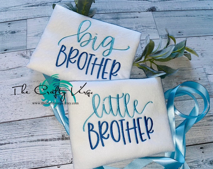 Sibling Embroidered Shirt SET/Big Brother/Little Brother/Personalized Shirt/embroidered shirt/embroidered custom shirt/brothers