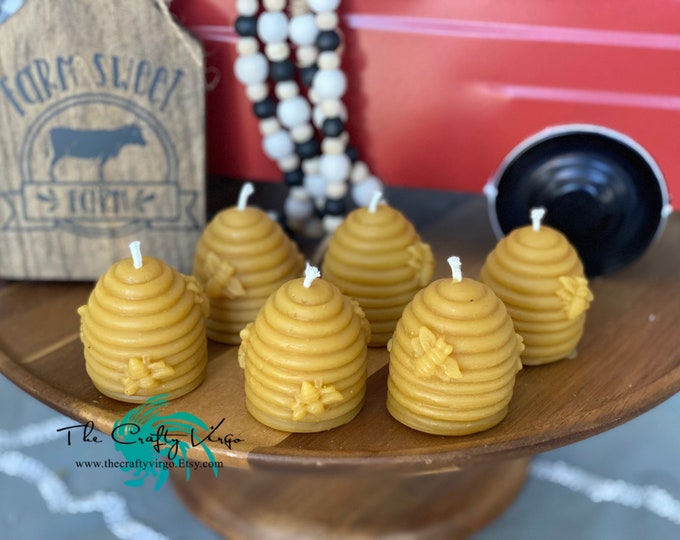 100% Organic Georgia Beeswax Beehive shaped Votive Candle set of 6