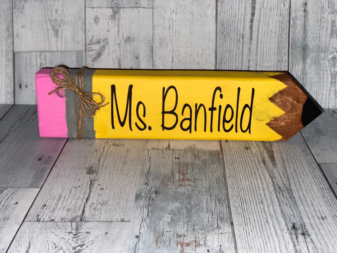 Personalized Teacher Pencil Wood Sign/ Teacher Appreciation Gift ...