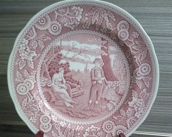 Vintage The Spode Archive Collection Georgian Series Woodman Hand Engraved Copper Transfer Appetizer Dessert Breakfast Plate 7.5"(M)