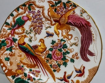 Royal CROWN DERBY Olde Avesbury Paradise Birds Pheasants Parrot Flowers Dinner Plate 10.5 "