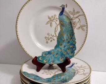 One Plate 222 FIFTH Peacock Salad Appetizer Plate 8.75 "