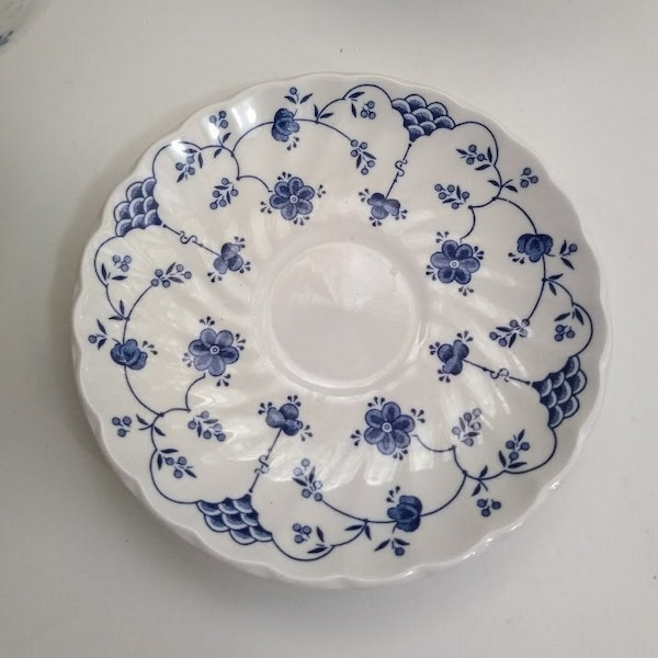 One Plate FURNIVALS Denmark Limited England  Blue White SaucerBy BlessedJunk