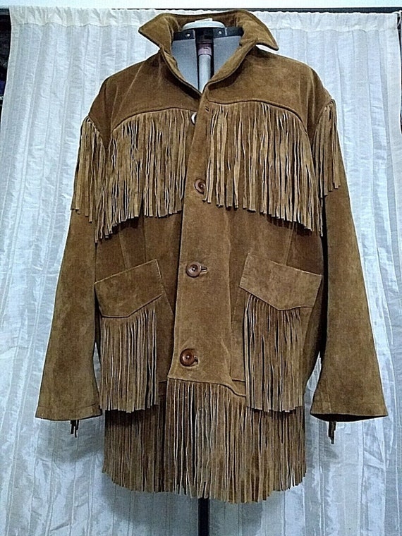 Vintage Leather Gallery Brown Suede Fringe Cowboy… - image 3