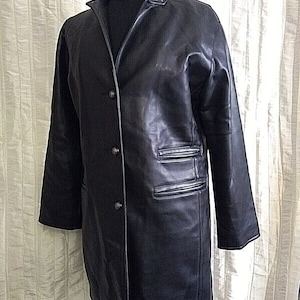 Vintage Italian Leather Women Autumn Winter Coat Warm Lining Size M NEW By BlessedJunk