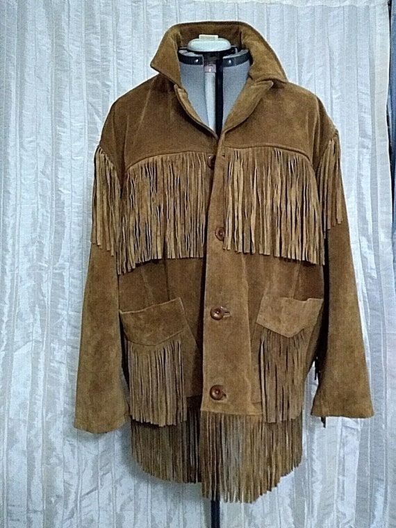 Vintage Leather Gallery Brown Suede Fringe Cowboy… - image 2